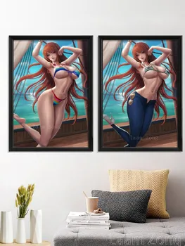Desene Animate Japoneze Nami Sexy Nud Art-Poster Acasă Panza Zidul De Mătase Decor Personalizat Decorarea Living-Room