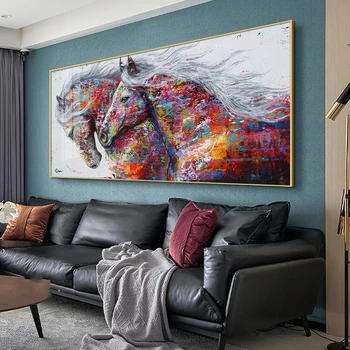Lucrări de Artă modernă Rezumat Cai de Rulare Panza Picturi pe Perete Artă Decorativă Imagini HD de Imprimare pentru Casa Living Cuadro