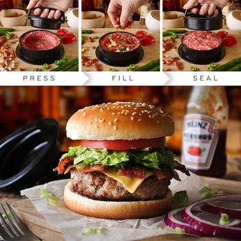 Presa Hamburger ABS Burger Maker Forma Rotunda Chef de Chiftele în aer liber Hamburger din Carne de Vita Gratar Burger Apăsați Patty Filtru de Mucegai