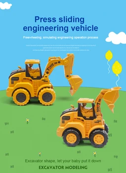 Copilul Clasic De Simulare Inginerie Mașină Excavator Model De Tractor De Jucarie Basculanta Model Vehicule De Jucărie Mini Cadou Pentru Băiat Jucărie Pentru Copii