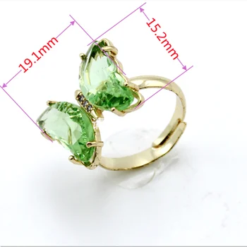 Femei pahar de cristal inel de fluture, la modă și versatil, aur inel, reglabil, cu dimensiuni reglabile, bijuterii cadouri