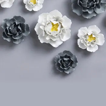 4buc Ceramică Floare Portabil, Delicat fără Sudură de Unghii False Pandantiv Floare Ceramice cu Decor Agățat de Perete de Flori Pentru Birou