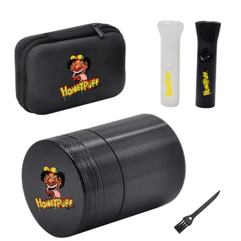 Portabil pentru nefumători set de fum polizor rezervorul de stocare 2-în-1 +duza +perie de curatare+Portabil cauciuc geanta din piele