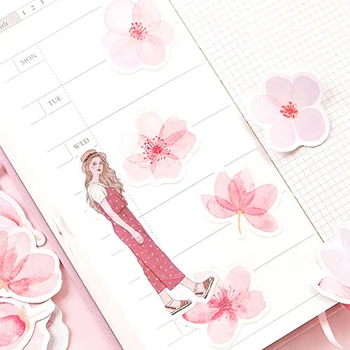 45Pcs Japonia Sakura Flori de Cires Planificator de Flori Autocolant Jurnal de Hârtie Decor Autocolante Staționare Scrapbooking Jurnalul