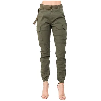 Femei Talie Mare Sweatpant Doamnelor Slim Fit Jogger Cargo Pantaloni de Camuflaj Cu Potrivire Centura de Pantaloni de Agrement Confort