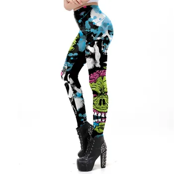 FCCEXIO Imprimate 3D Halloween Craniu Jambiere Strânse Sport Femei Fitness Skinny Sexy Leggins Pantaloni Femei чулки pantalones de mujer