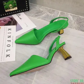 2020 Femei Sandale Noi Subliniat Toe Superficial Pompe Simple Spate Curea Tocuri Inalte Pantofi Rochie Sandale De Vara, Sandale Elegante Pompe