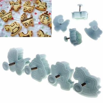 Fluture Cookie Mucegai Cutter Piston Biscuit Masina Nava Prăjituri De Decorare Biscuit Stamper