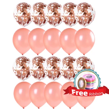 20buc Aur Rose Confetti Latex, Baloane pentru Petrecere de 12 țoli Nunta Aniversare pentru Copii Decor Baloane Copil de Dus Globo Consumabile Partid