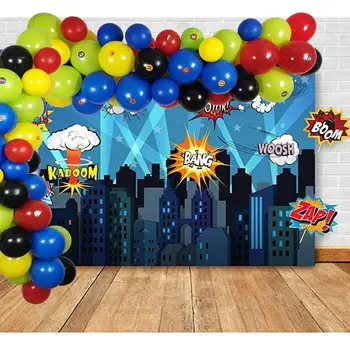 Super-erou Baloane de Partid Arc & Garland, Baloane Kit pentru Copii Ziua de nastere 1 2 3 6 Consumabile Partid.
