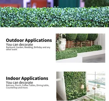 6/12Pcs Artificiale Perete Verde Plante pentru Interior Decor în aer liber, Grădină Gard Fundal de Ecran de Confidențialitate Stabil UV