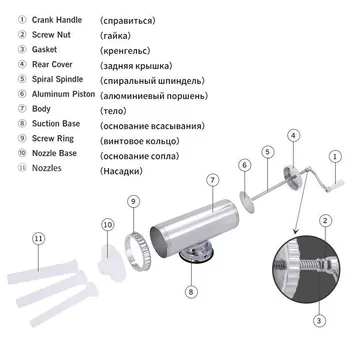 Cârnați Umplutura Instrument de Acasă Oală Cârnați Manual de Mezeluri Vânzător Mezeluri Mașină Mână Împinge Cârnați Umplutura Dispozitiv Face Set c50