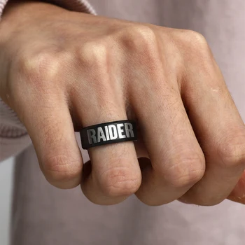 MOREDEAR 8mm Negru Titan Ring Raiders Pentru Bărbați și Femei