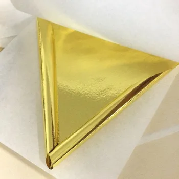 9x9cm 100 de Coli Practice K Pur Strălucitoare Frunze de Aur pentru Aurire Funiture Linii de Perete Artizanat obiecte de Artizanat Aurire Decor