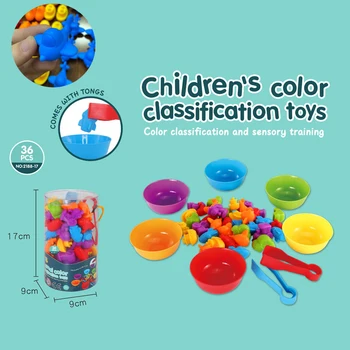 Copilul Curcubeu Joc De Potrivire Animal Cognition Culoare Curcubeu Fel Motorii Fine De Formare Montessori Senzoriale Educație Puzzle Jucărie Cadou