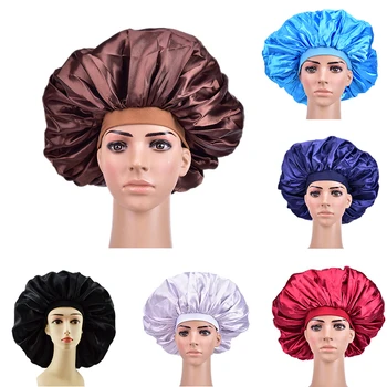6 Culori Foarte Mari Satin Somn Capac Rezistent La Apa Capac De Duș Proteja Femeile Par Tratament De Par Pălărie Înaltă Calitate