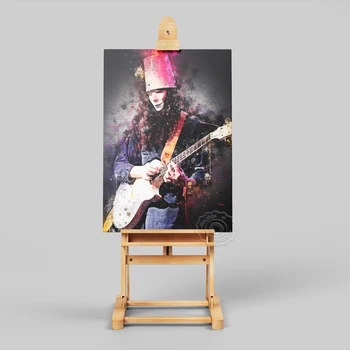 Acuarelă Prostănac Chitaristul Poster, Brian Patrick Carroll Muzician Portret De Arta De Imprimare, De Epocă Culoare Desen De Decor Acasă