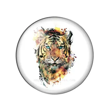 Art Acuarelă Tigrii Picturi de Animale 12mm/14mm/16mm/18mm/20mm/25mm Rotund foto cabochon sticla demo spate plat Efectuarea de constatări