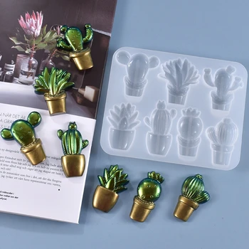 3D Cactus Brelocuri de Cristal Rășină Epoxidică Mucegai Pandantiv Decoratiuni Silicon Mucegai