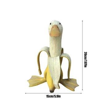 NOUA Artă Creativă Banana Rață Figurine de Gradina de Decorare Curte în aer liber Animale Statuie masina de pe Desktop Peisaj Ornamente