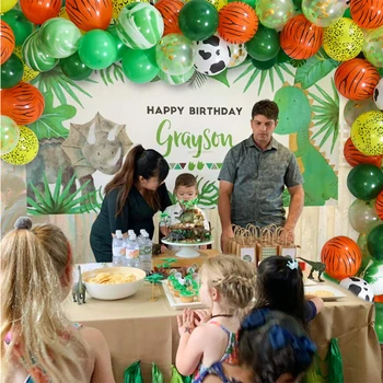 75PCS Jungle Party Baloane Decor Kit Safari Petrecere Copil de Dus Baloane de Animale Arc de Aniversare pentru Copii Balon Zoo Petrecere Tematică