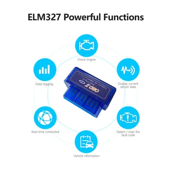 ELM327 V2.1 Scanner OBDII Bluetooth Mini-compatibil OBD2 Auto Check Engine Light Cititor de coduri Auto Diagnosticare Auto Scanner Tool