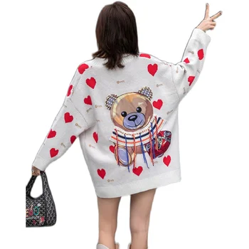Femei Cardigan Tricotate Pulover de Primavara Toamna cu Maneca Lunga V Gât Cardigan Casual Moda Streetwear Pulover 2021 кардиган