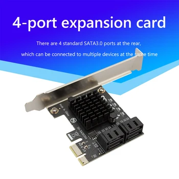 Placa Video Cablu USB Extender Adaptor 4 Porturi SATA III, PCI E Express 3.0 X1 Controller Card de Expansiune Adaptor 6Gbps
