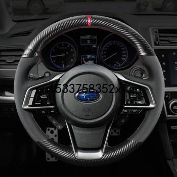 Pentru Subaru XV FORESTER OUTBACK/ LEGACY impreza WRX brz DIY de mână din piele cusute capac volan speciale din fibra de carbon