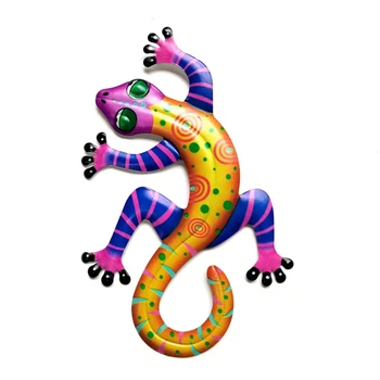 3D Metal Gecko Ornament Colorat Fier de Artă Șopârlă Sculptură de Artă Modernă Perete Agățat Pandantiv Acasă Decoratiuni de Gradina