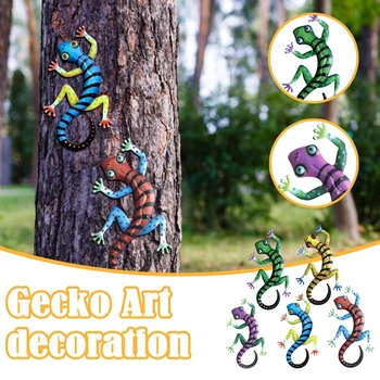 Metal Gecko Arta De Perete Decor Elegant Agățat Sculptura Pentru Casa Dormitor, Living, Birou Grădină Interioară În Aer Liber Agățat