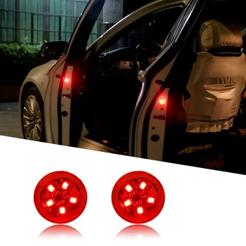 2 Buc Wireless Lumină LED-uri Auto de Deschidere a Ușii de Avertizare Anti-coliziune Impermeabil Bec Auto de Parcare de Siguranță Lampă Roșie