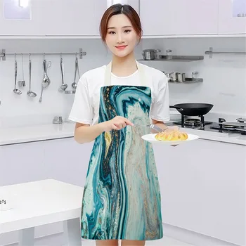 Marmura Model de Serie fără Mâneci Moda Lenjerie de pat din Bumbac Șorț Șorț Pentru Kithchen Femei Bicarbonat de Gătit grătar Șorț Househuld de Curățare
