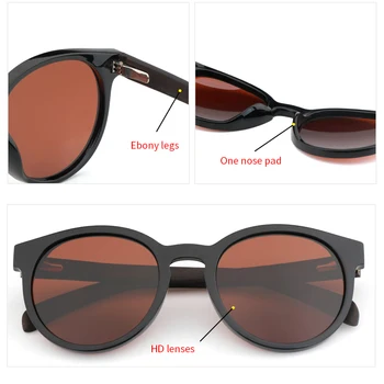 Ochelari de Soare din lemn Bărbați Femei Moda Rotund Ochelari de Brand, Design de Epocă ochelari de Soare din Plastic de Înaltă Calitate UV400 Ochelari de Soare pentru Barbati