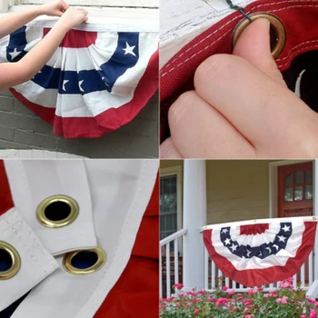 Noi Brodate Rid Formă de Evantai Drapelul Național American Pentru Ziua Independenței Decor Acasă cutat Fan bunting jumătate din pavilionul x