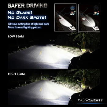 Novsight H7 LED H4 Hi/Lo Fasciculului Farurilor Auto H8 H11 9005 9006 HB2 HB3 HB4 9003 Masina Becuri 60W 10000LM Auto Far 12V 24V