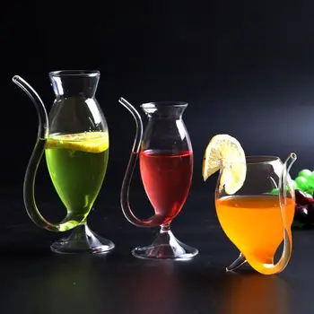 Creative Vin, Whisky-Ul Transparent De Sticlă Rezistente La Căldură Supt Sucul De Lapte Tub De Băut Paie Cupa Bucătărie Drinkware