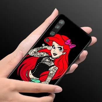 Capac de silicon Disney Princess Tatuaj Pentru Xiaomi Mi 11 10 10 10T 9T 9SE 9 8 Nota 10 Pro Lite Ultra Black caz de telefon