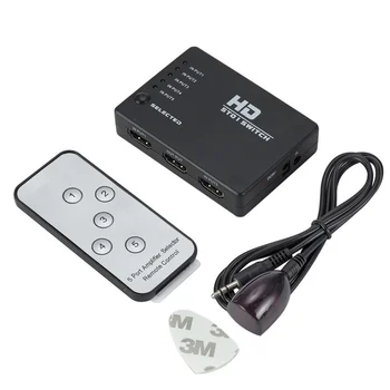 Compatibil HDMI Switch Comutator 5 Port de la Distanță fără Fir Splitter 1080P 5 În 1 4K Adaptor pentru XBOX 360, PS3, PS4 Android HDTV