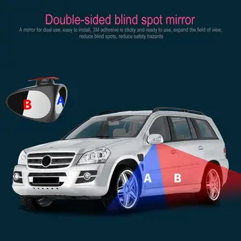 2 în 1 Masina de Blind Spot Mirror 360 de Grade de Rotație Dublă Față de Blind Spot Mirror Parcare Auxiliare Masina Oglinda retrovizoare