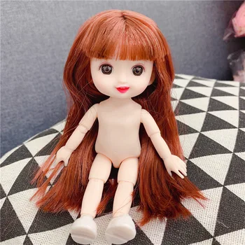 Noi 16cm Papusa 3D Ochi Și 13 Articulațiilor Detașabil Gol Baby Doll Fata de Moda Rochie de Până Jucării Dau Pantofi Cele mai Bune Cadouri Pentru Copii