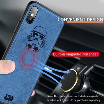 Hyso Auto Magnetic rezistent la Șocuri Silicon Cârpă pânză Telefon Mobil Caz Pentru iPhone X XS XR MAX 7 8 Plus Coque Capacul din Spate Fundas