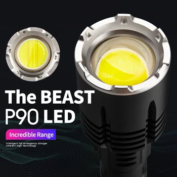 Ultra Puternic Lanterna LED-uri XHP90 Tactice Lanterna USB Reîncărcabilă Lampă rezistent la apa Super-Luminos Lanterna Camping Putere Banca