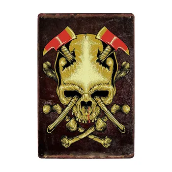 Craniu de Metal Poster Fier Tablou Retro Tin Semne Saloanele de Tatuaj Shop Decor Petrecere de Perete de Epocă Plăci de 20 x 30 cm