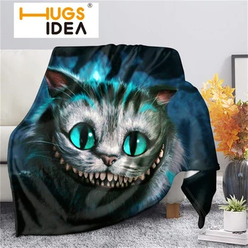HUGSIDEA Canapea Pătură Pisica Cheshire Model Fleece Pătură Canapea pentru Camera de zi Dormitor Vara Stare Quilt