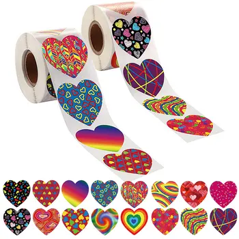 500pcs O Rolă de Inima Colorate Autocolante Romantice Decorative Autocolante, Etichete Autocolant pentru Ziua Îndrăgostiților Cadou de Nunta Decor
