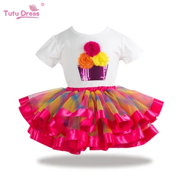 TUTUDRESS Copii Haine 2018 de Vară pentru Copii Fete Haine Set Tricou cu Fusta Tutu 2 buc Fata Sport Costum Fată Copilul Îmbrăcăminte Set