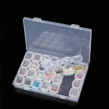 Diamant Pictura kituri de 28 de Sloturi de Plastic Cutie de Depozitare Stras Instrumente Margele Cutie de Depozitare Organizator Holder kit
