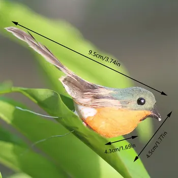 1 PC-ul de Emulare Spuma Pene Artificiale Păsări Viu Sparrow Gradina de Decorare Pom de Crăciun Robin Acasă în aer liber Curte Ornamente