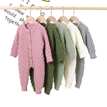 Toamna Iarna Copii Sugari Fată Băiat Haine Cald Tricotate Pulover Salopeta Generală Tinuta vestimentara 3-18M 2021